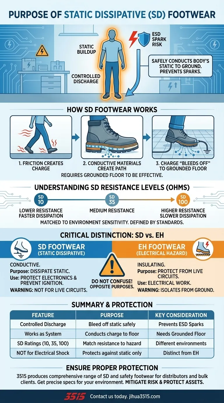 Quel est le but des chaussures antistatiques (SD) ? Prévenir les dangers de décharge électrostatique Guide Visuel