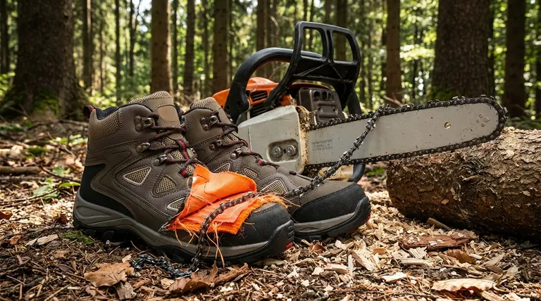 Quand la protection contre les tronçonneuses (CS) est-elle requise dans les chaussures de sécurité ? Essentiel pour l'opération de tronçonneuse au niveau du sol