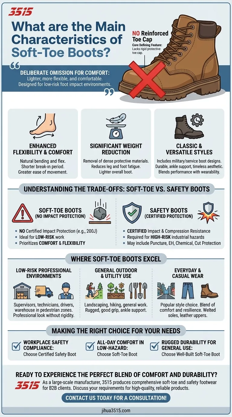 Quelles sont les principales caractéristiques des bottes à embout souple ? Découvrez le confort léger et la flexibilité Guide Visuel