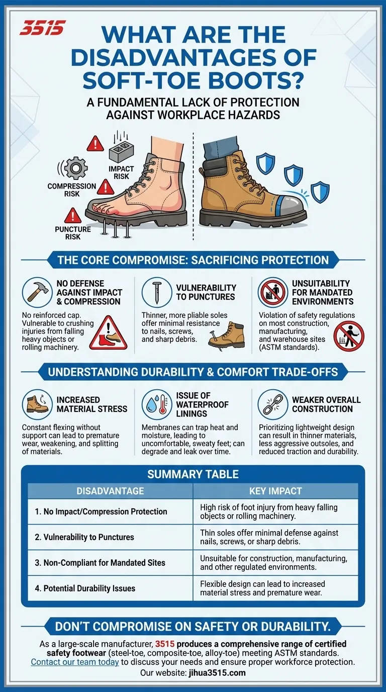 Quels sont les inconvénients des bottes à embout souple ? Comprendre les compromis critiques en matière de sécurité Guide Visuel