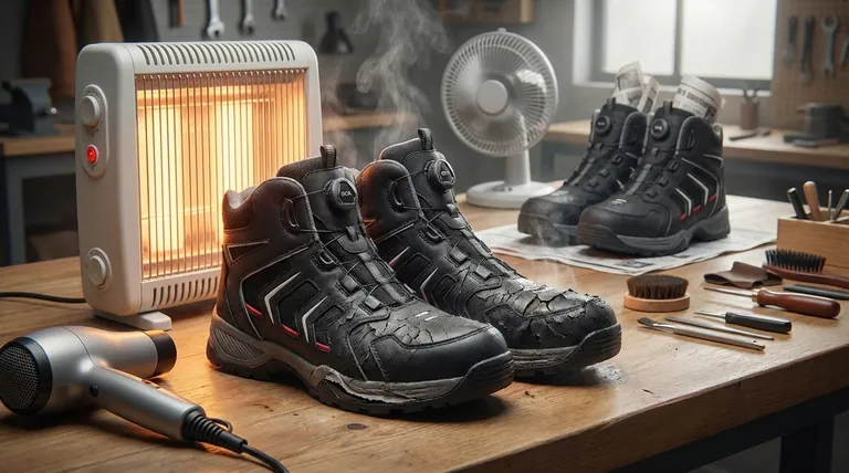 Pourquoi devriez-vous éviter d'utiliser un sèche-cheveux ou un radiateur pour sécher vos bottes avant de les imperméabiliser ? Protégez votre investissement en chaussures