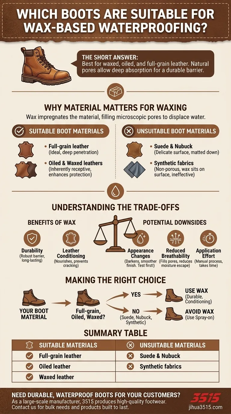 ¿Qué tipos de botas son adecuados para la impermeabilización a base de cera? Protege tus botas de cuero de grano completo Guía Visual