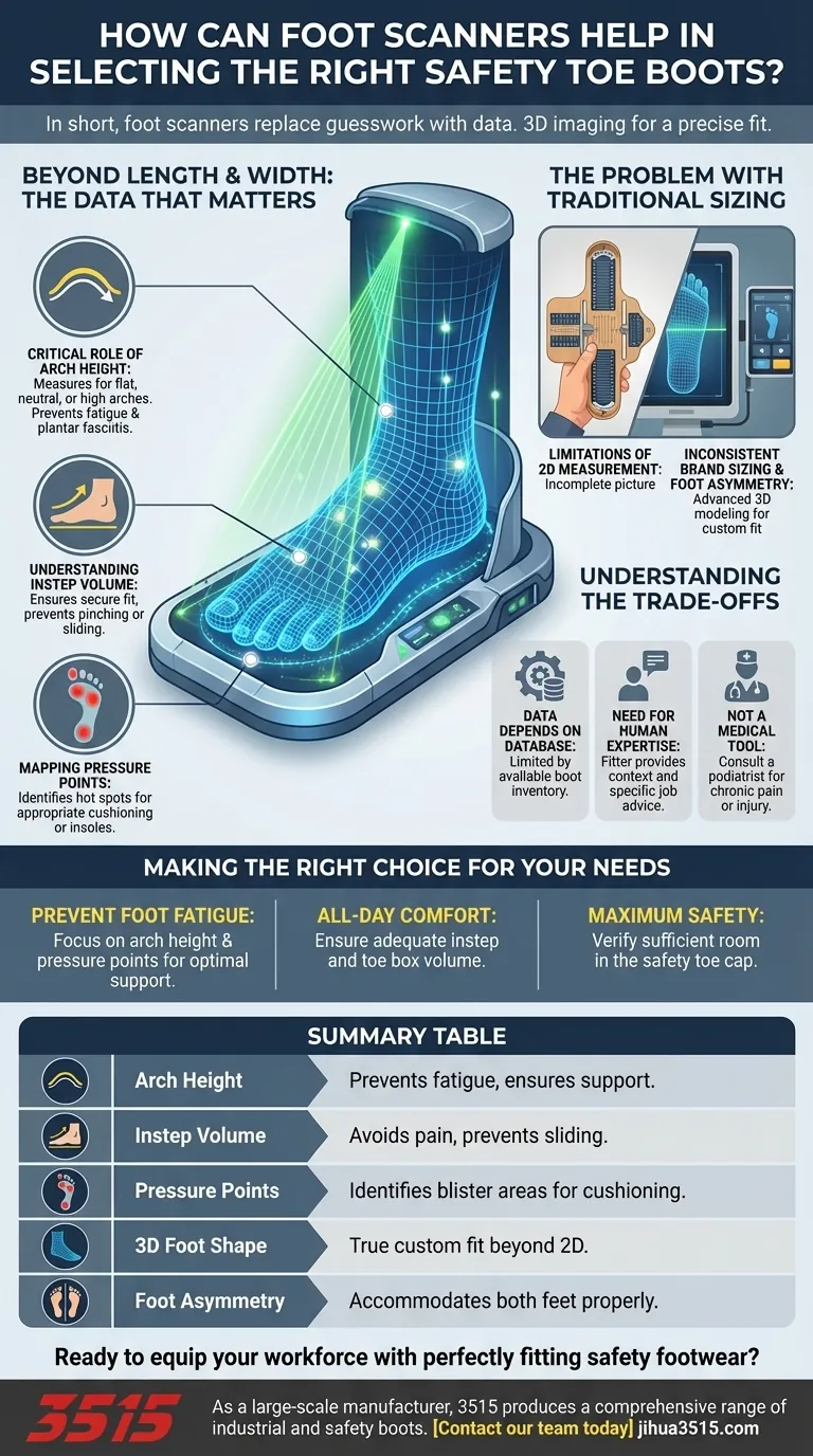Как сканеры стопы помогают выбрать правильные защитные ботинки? Идеальная посадка благодаря 3D-данным Визуальное руководство