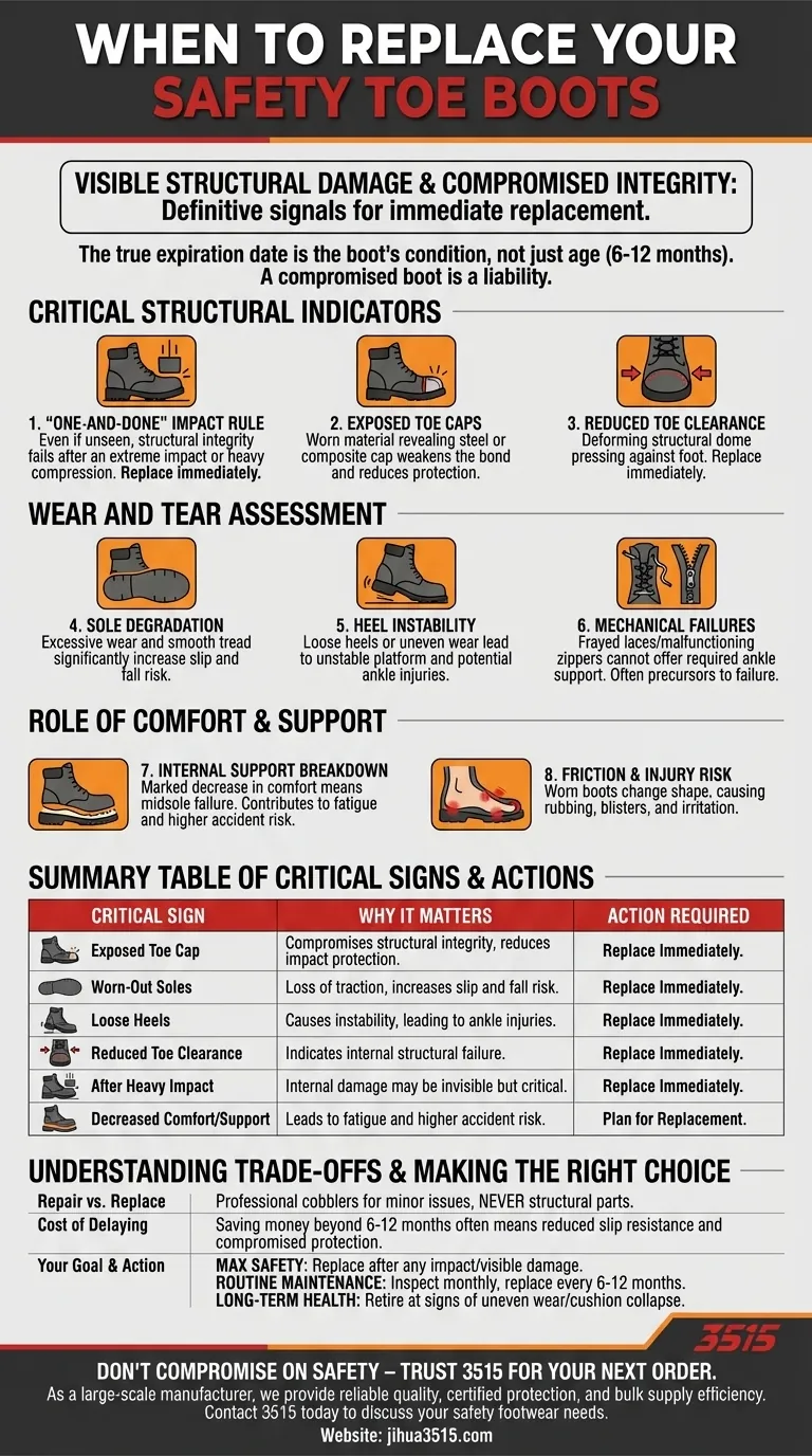 ¿Cuáles son las señales de que las botas con punta de seguridad están desgastadas y necesitan ser reemplazadas? Garantice la seguridad en su lugar de trabajo Guía Visual