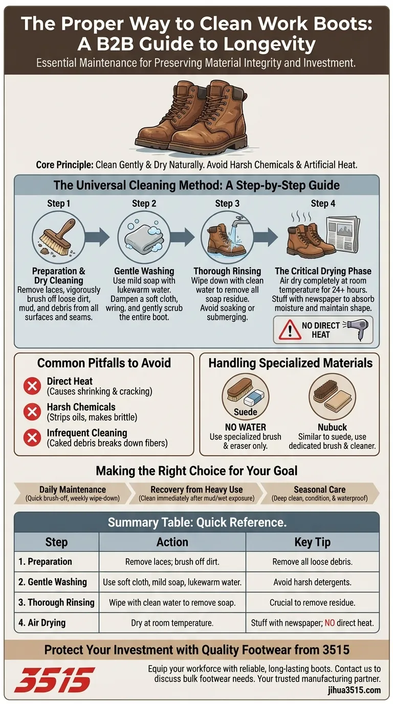 Quelle est la bonne façon de nettoyer les bottes de travail ? Prolongez la durée de vie de vos bottes grâce à un nettoyage doux Guide Visuel