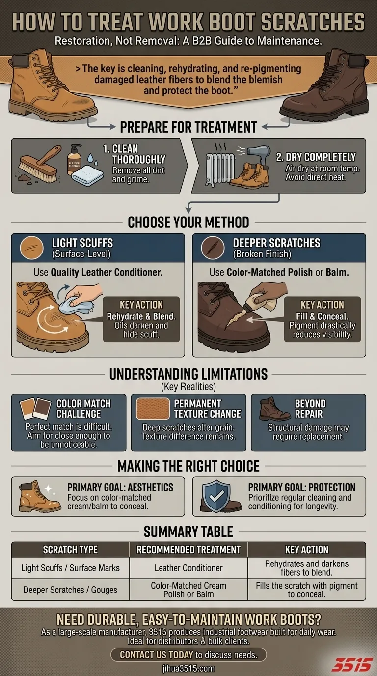 Comment traiter les éraflures sur les bottes de travail ? Un guide pour restaurer et protéger votre équipement Guide Visuel