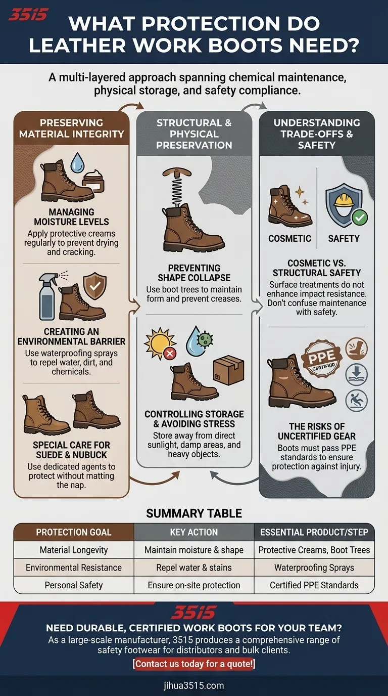 Какая защита нужна кожаным рабочим ботинкам? Полное руководство по уходу за материалами и безопасности работников Визуальное руководство