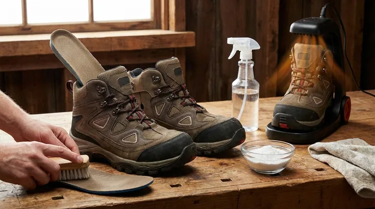 Comment éliminer l'odeur de transpiration des bottes de travail ? Éliminez les odeurs grâce à un nettoyage et un séchage appropriés.