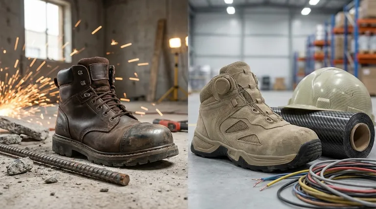 ما هي الاختلافات في حماية القوة الدوارة بين الأحذية المركبة والأحذية ذات المقدمة الفولاذية؟ اختر السلامة المناسبة لعملك