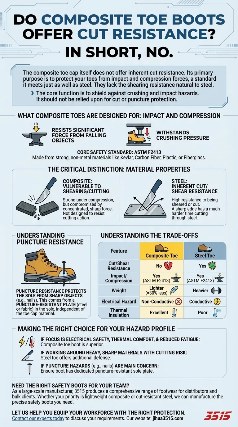 Les bottes à embout composite offrent-elles une résistance à la coupure ? Comprendre les compromis clés en matière de sécurité Guide Visuel