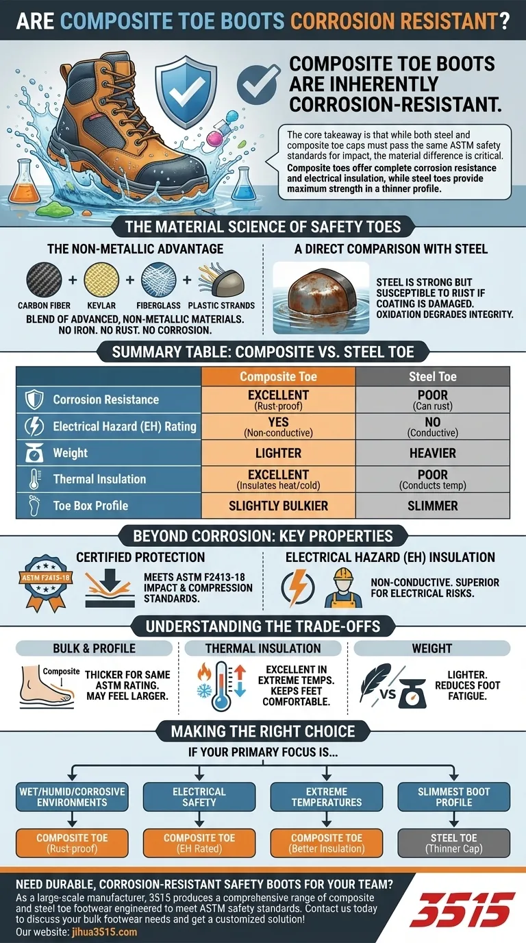 Les bottes à embout composite résistent-elles à la corrosion ? Oui, et voici pourquoi elles excellent. Guide Visuel
