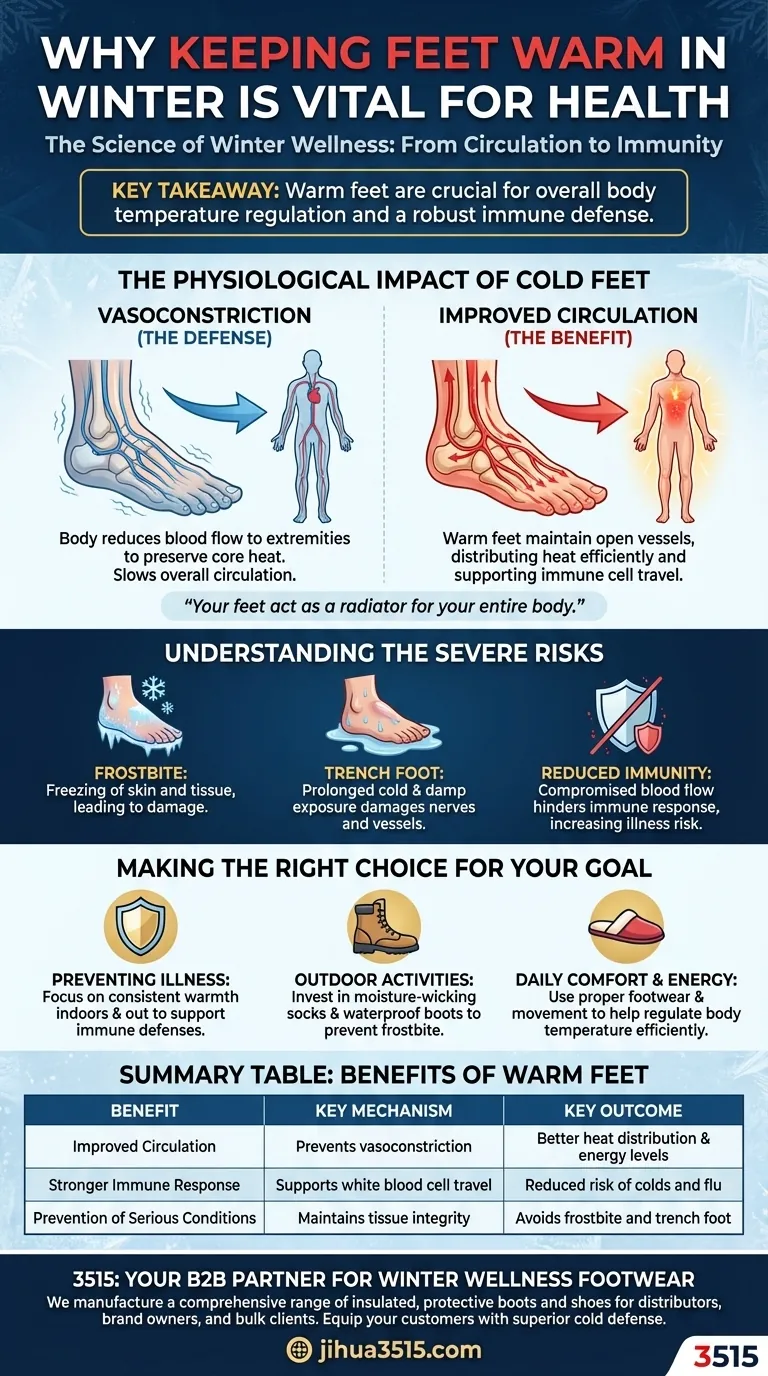 Comment le fait de garder les pieds au chaud en hiver contribue-t-il à la santé globale ? Stimuler la circulation et l'immunité Guide Visuel