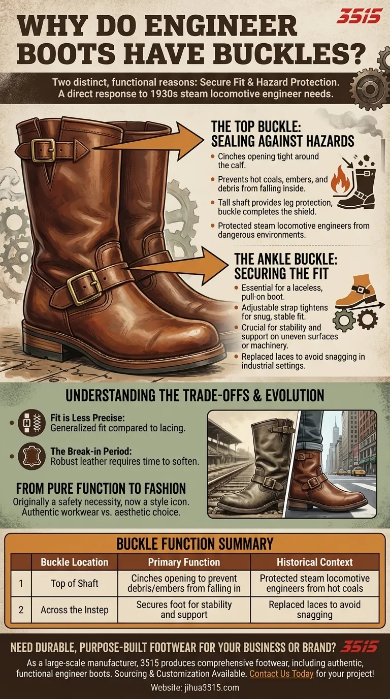 Why do engineer boots have buckles? For Protection and a Secure Fit Visual Guide