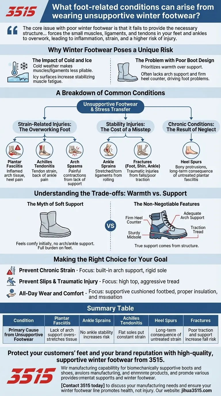 Quelles affections liées aux pieds peuvent résulter du port de chaussures d'hiver non soutenues ? Prévenir la douleur et les blessures Guide Visuel