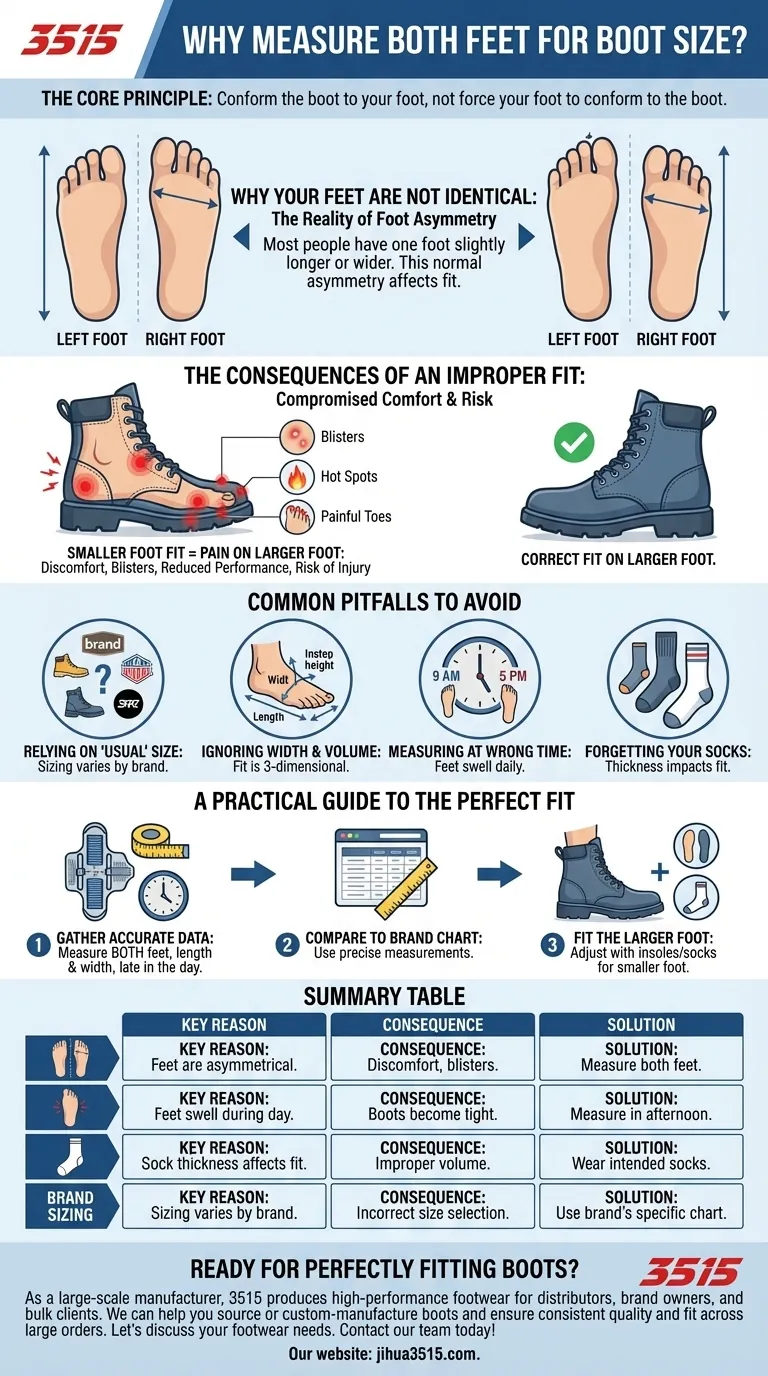 Pourquoi est-il important de mesurer les deux pieds pour déterminer la taille des bottes ? Assurez un ajustement parfait et évitez la douleur Guide Visuel