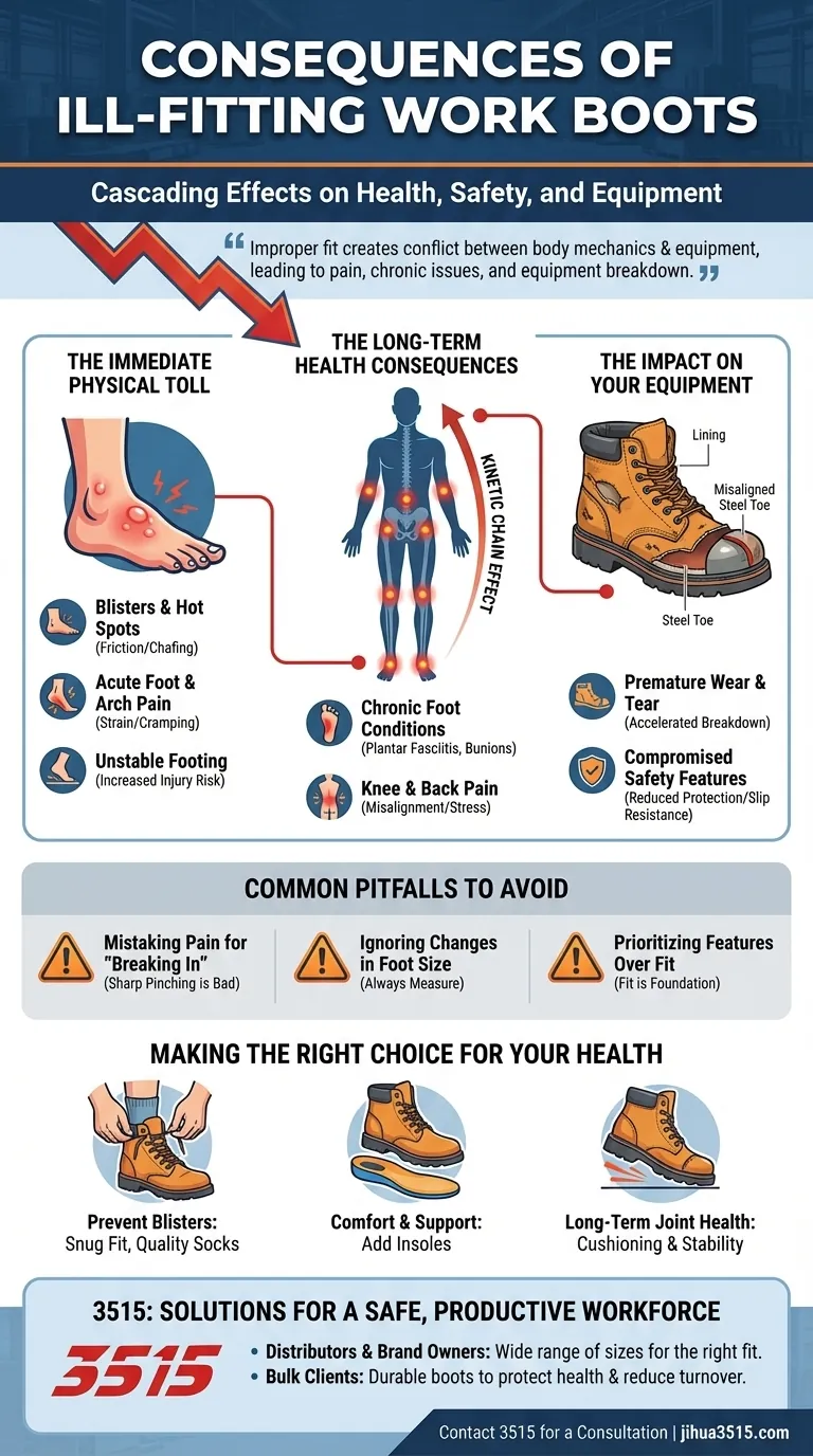 Quelles sont les conséquences du port de bottes de travail mal ajustées ? Protégez votre santé et votre sécurité Guide Visuel