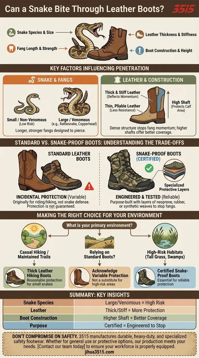 Quels facteurs déterminent si un serpent peut mordre à travers des bottes en cuir ? La vérité sur la protection des bottes Guide Visuel