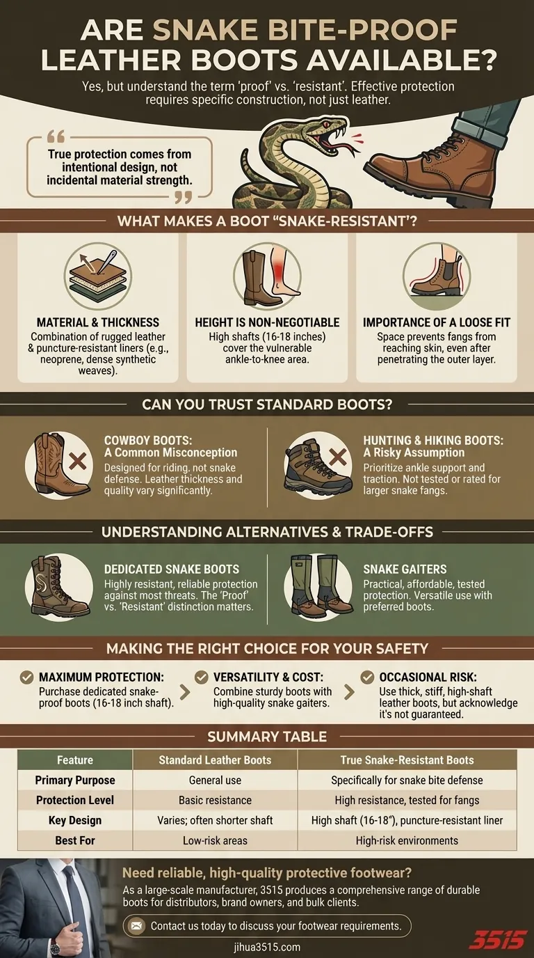 Existe-t-il des bottes en cuir résistantes aux morsures de serpent ? Votre guide pour une véritable protection contre les serpents Guide Visuel