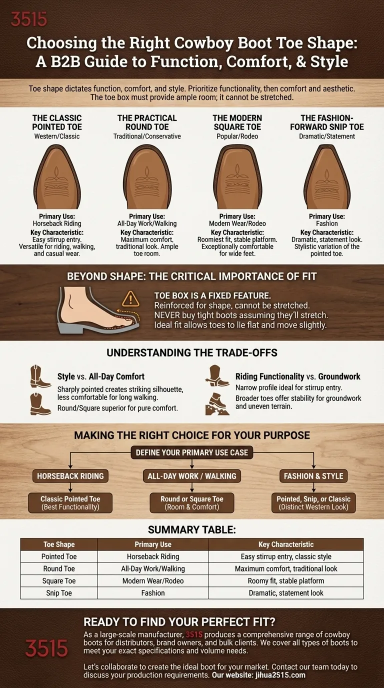 Que faut-il considérer lors du choix de la forme de bout des bottes de cowboy ? Un guide sur l'ajustement, la fonctionnalité et le style Guide Visuel
