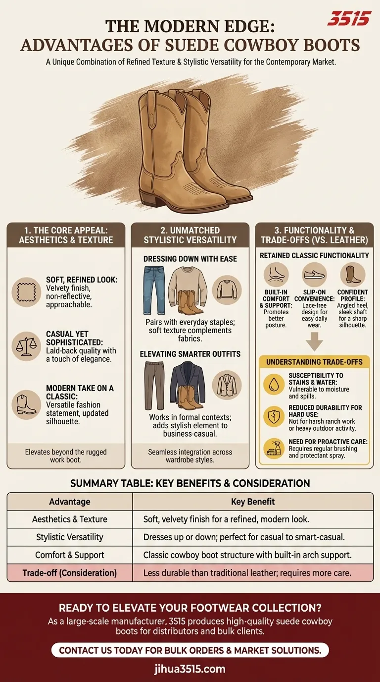Quels sont les avantages des bottes de cowboy en daim ? Polyvalence stylistique et attrait moderne Guide Visuel