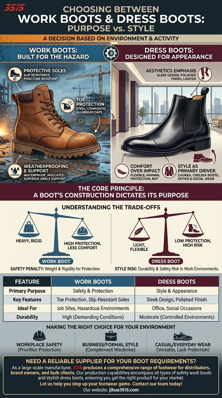 Come si dovrebbe scegliere tra scarponi da lavoro e stivali eleganti? Trova lo stivale giusto per le tue esigenze Guida Visiva