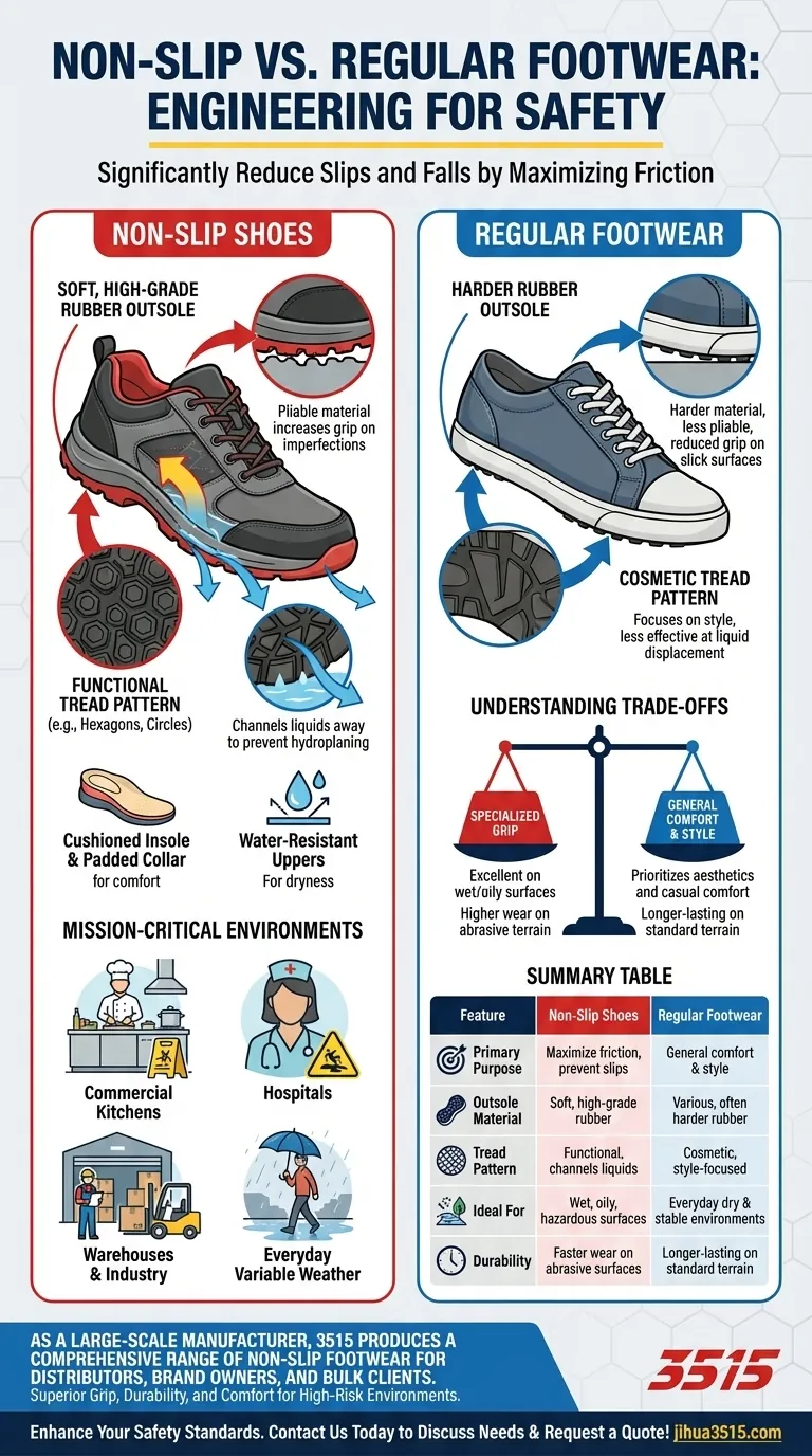 Perché qualcuno potrebbe scegliere scarpe antiscivolo invece di calzature normali? Garantire la sicurezza e la stabilità sul posto di lavoro Guida Visiva