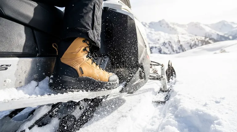 What features contribute to the superior fit of high-quality snowmobile boots? Achieve Ultimate Control & Comfort