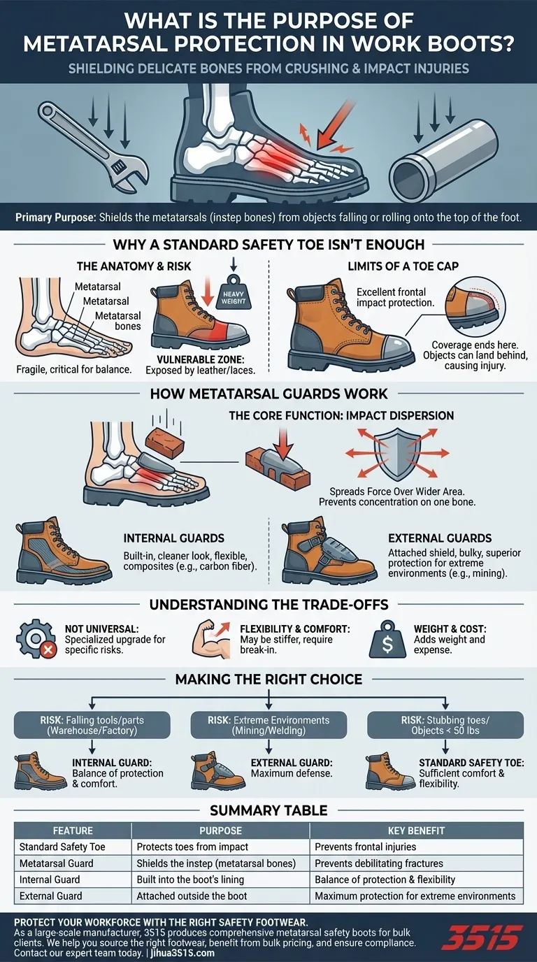 Qual è lo scopo della protezione metatarsale negli scarponi da lavoro? Sicurezza essenziale per il tuo collo del piede Guida Visiva