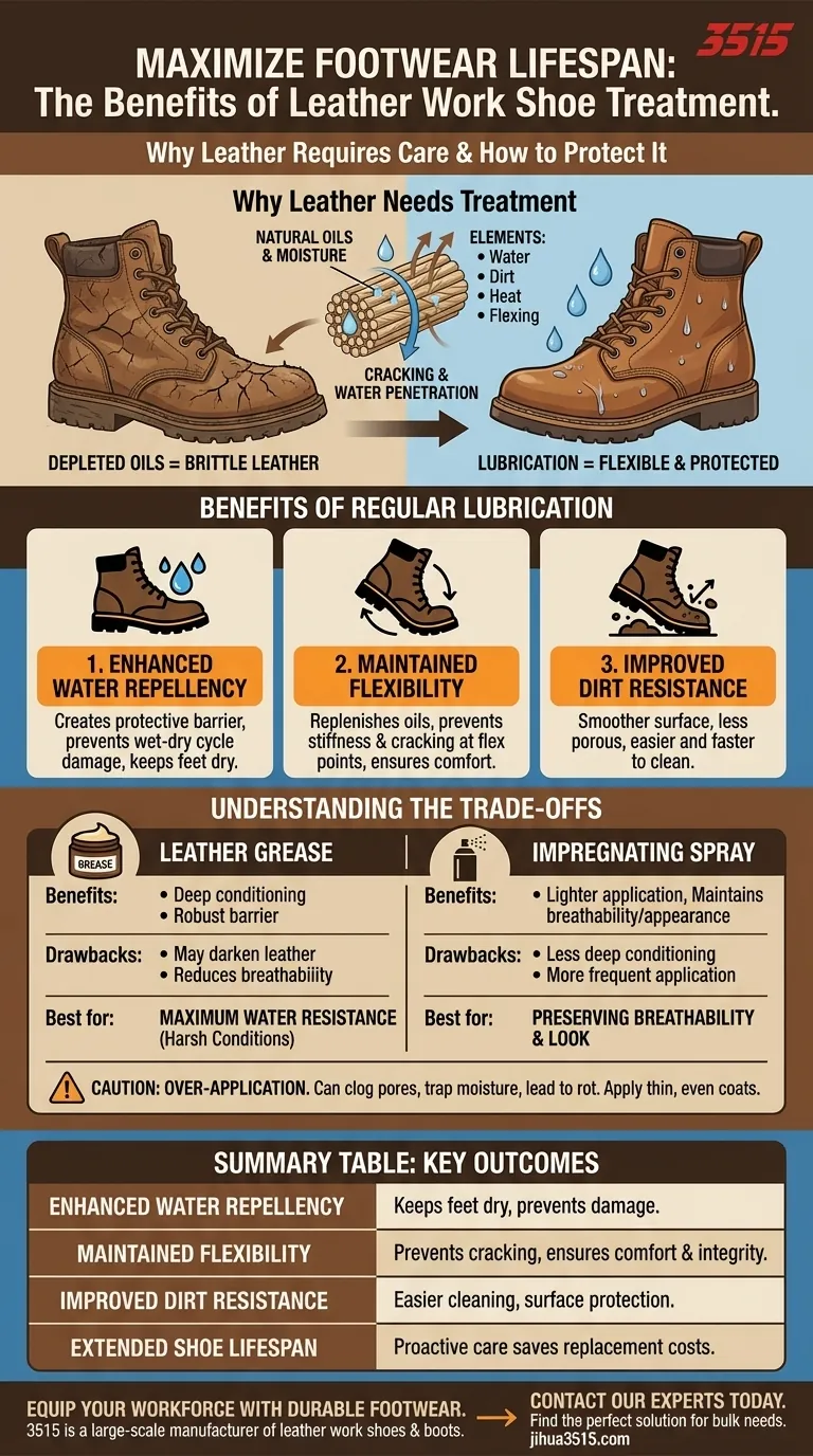 Quali sono i benefici della lubrificazione delle scarpe da lavoro? Proteggi il tuo investimento e prolunga la durata Guida Visiva