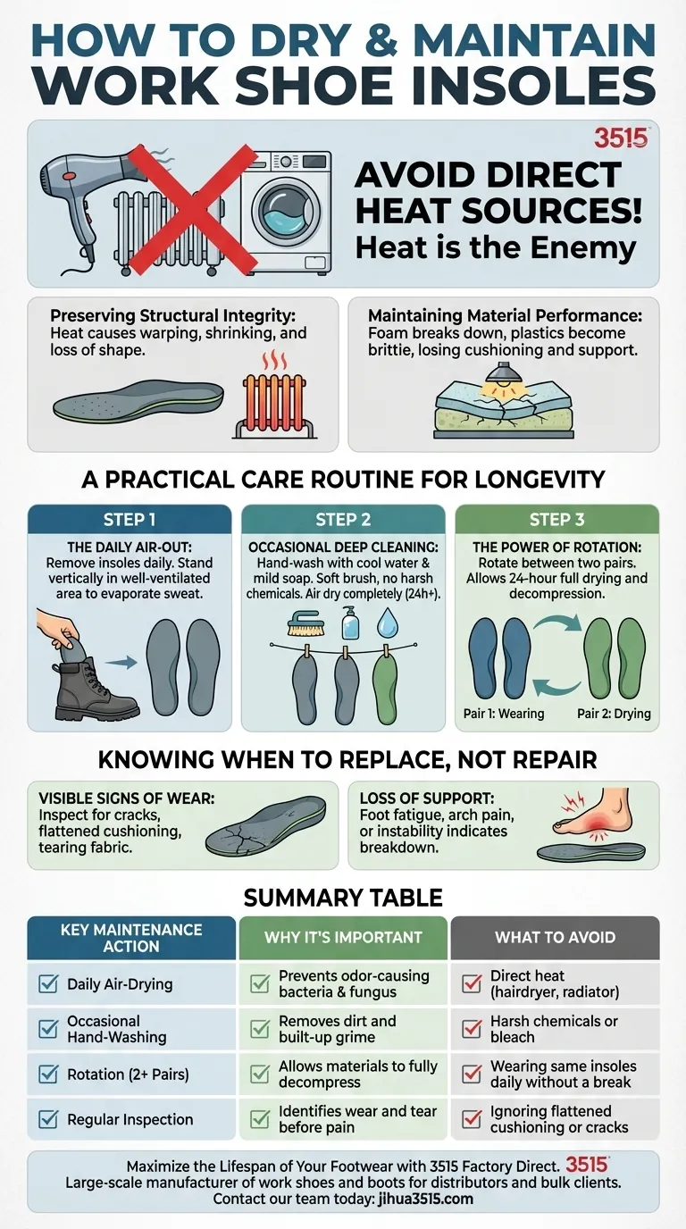 Comment sécher et entretenir les semelles intérieures de chaussures de travail ? Un guide pour prolonger le confort et le soutien Guide Visuel