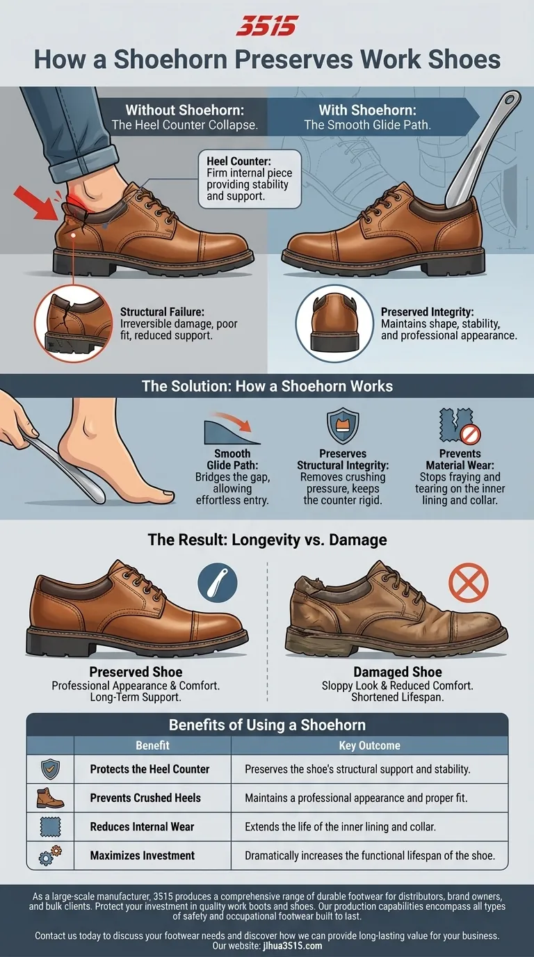 Comment l'utilisation d'un chausse-pied aide-t-elle à entretenir les chaussures de travail ? Prolongez la durée de vie et la valeur de vos chaussures Guide Visuel