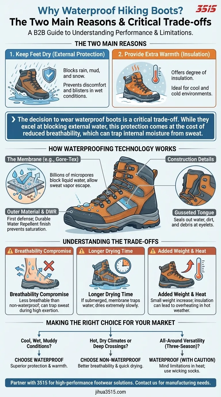 Quelles sont les deux principales raisons de porter des chaussures de randonnée imperméables ? Gardez vos pieds au sec et au chaud Guide Visuel