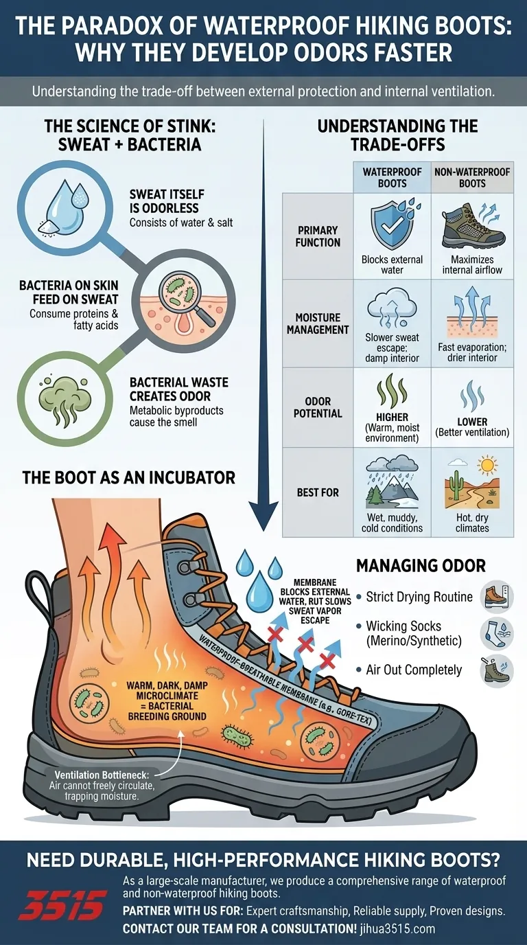 Pourquoi les chaussures de randonnée imperméables développent-elles des odeurs plus rapidement ? Le compromis de la ventilation expliqué. Guide Visuel