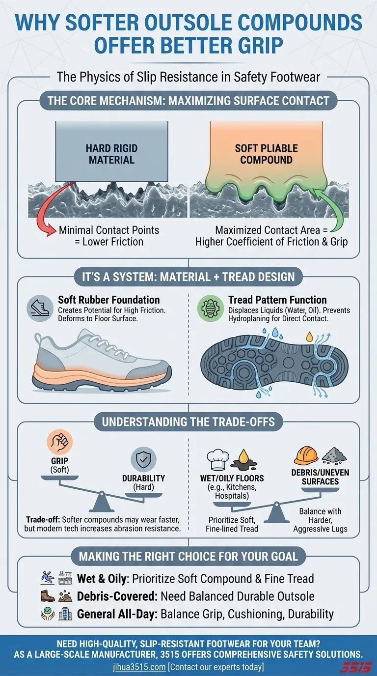 Pourquoi certaines chaussures antidérapantes utilisent-elles des composés de semelle extérieure plus souples ? Pour une adhérence supérieure sur les sols mouillés Guide Visuel