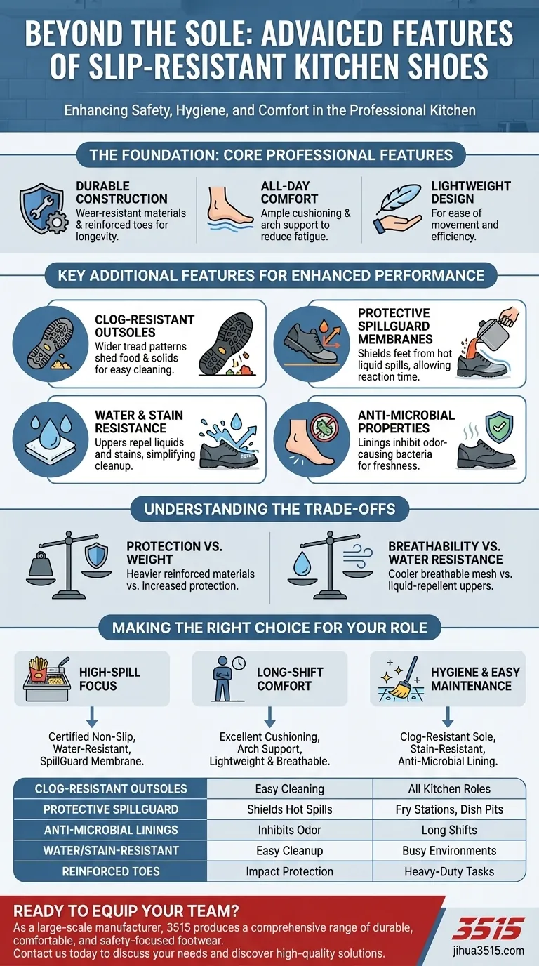 Quelles fonctionnalités supplémentaires certains chaussures de cuisine antidérapantes offrent-elles ? Allez au-delà de la sécurité de base pour un confort maximal Guide Visuel