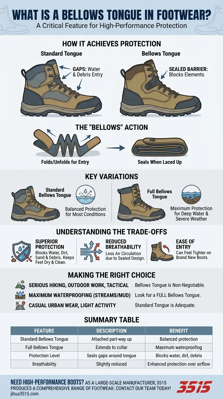 Qu'est-ce qu'une languette à soufflet dans les chaussures ? Protection essentielle pour les chaussures de randonnée et de travail. Guide Visuel