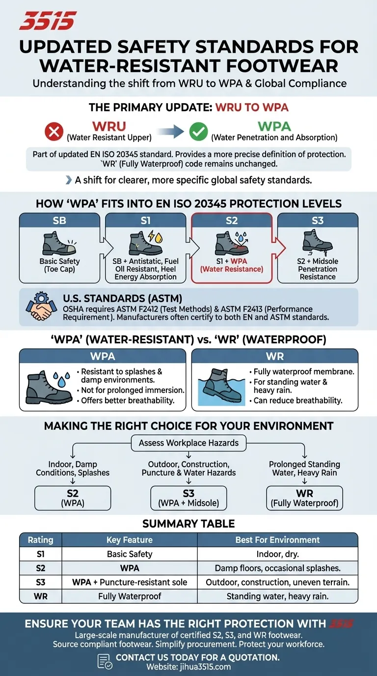 방수 안전화에 대한 업데이트된 안전 표준은 무엇인가요? 새로운 WPA 코드 설명 시각적 가이드
