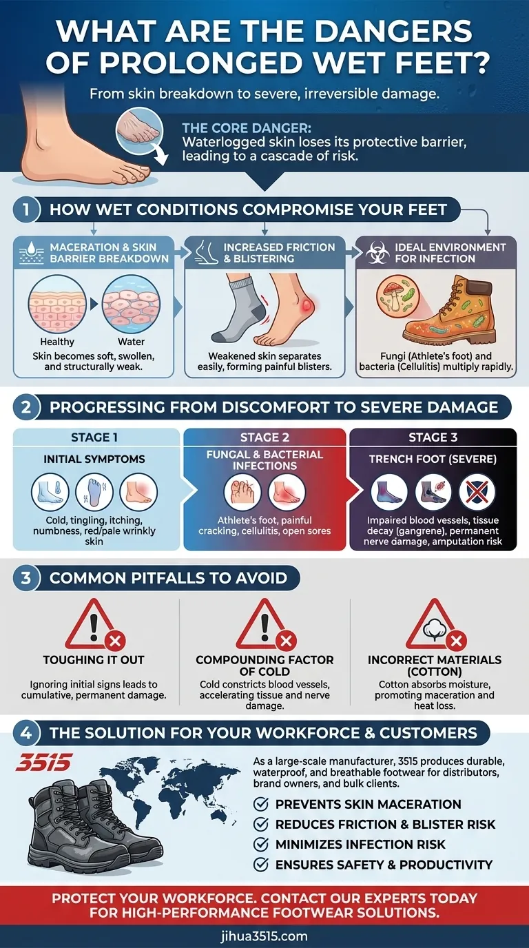 ¿Cuáles son los peligros de tener los pies mojados de forma prolongada? Previene ampollas, infecciones y daños nerviosos Guía Visual
