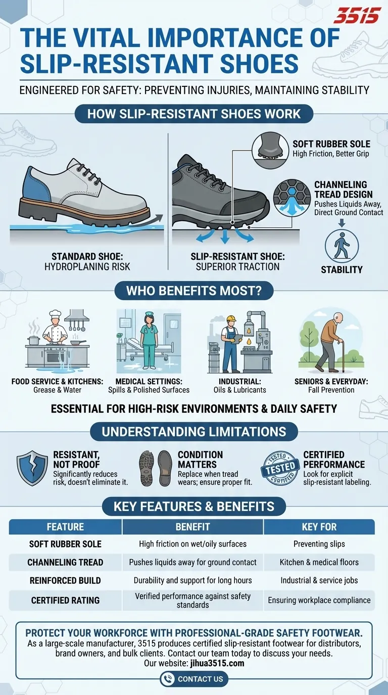 Quelle est l'importance générale du port de chaussures antidérapantes ? Sécurité essentielle pour les lieux de travail à haut risque Guide Visuel