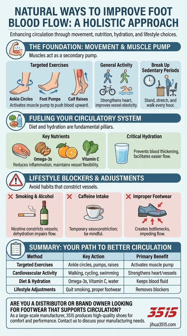 Quels sont les moyens naturels d'améliorer la circulation sanguine vers les pieds ? Améliorez la circulation pour des pieds plus chauds et plus sains Guide Visuel