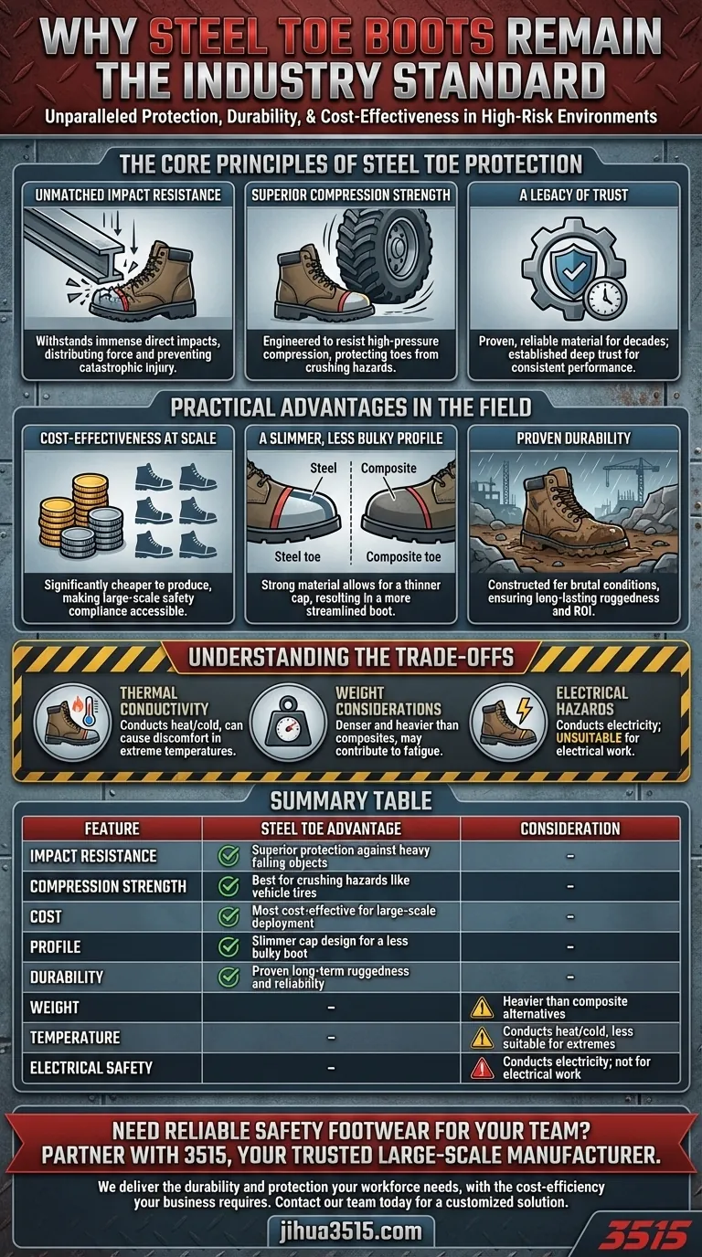 Почему стальные подноски по-прежнему широко используются? Непревзойденная защита и ценность для работ с высоким риском Визуальное руководство