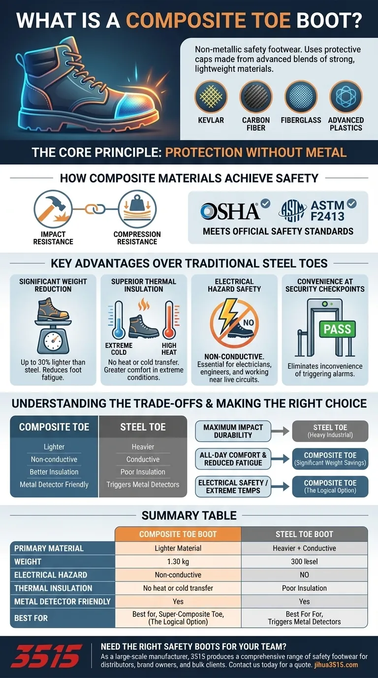 ¿Qué es una bota de puntera compuesta y de qué materiales está hecha? Calzado más ligero y seguro para el trabajo moderno Guía Visual