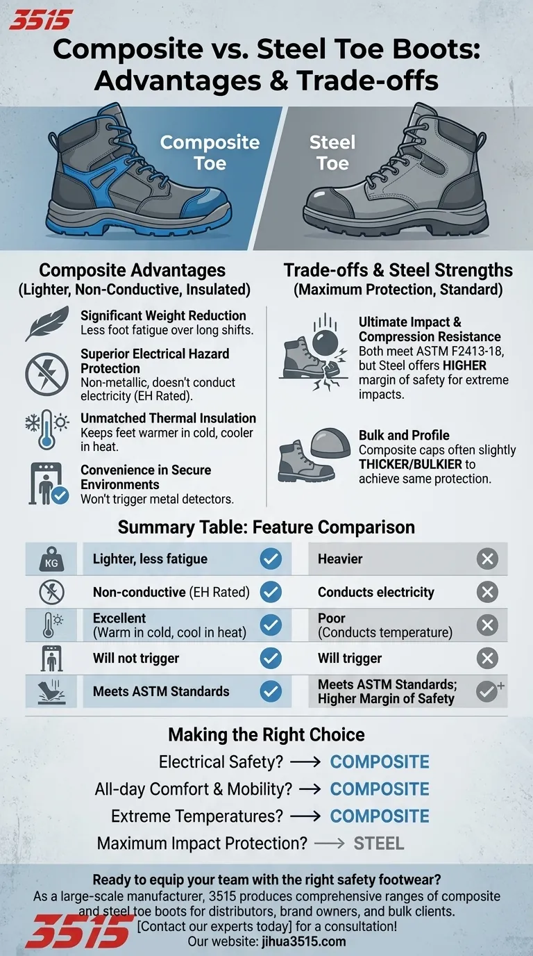 Quels sont les avantages des bottes à embout composite par rapport aux bottes à embout en acier ? Plus légères, plus sûres et plus confortables Guide Visuel