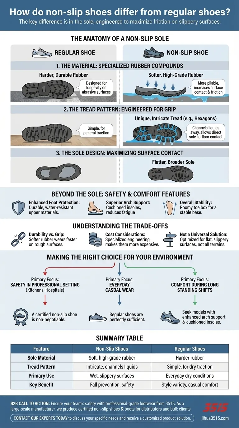 Чем отличаются нескользящие туфли от обычных? Максимальная безопасность на скользких поверхностях Визуальное руководство