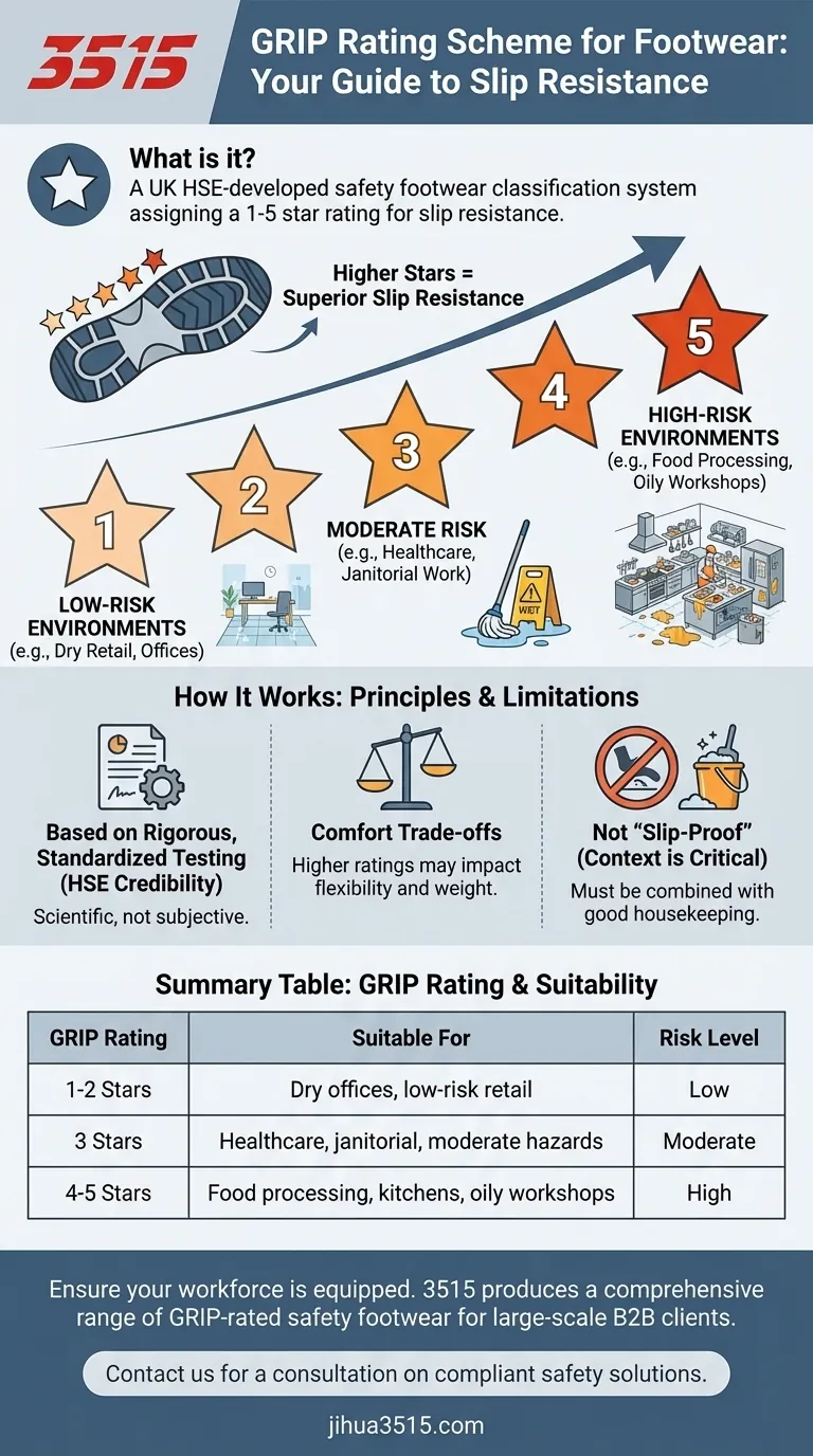 Какова система оценки GRIP для обуви? Руководство по стандартам безопасности, предотвращающим скольжение Визуальное руководство