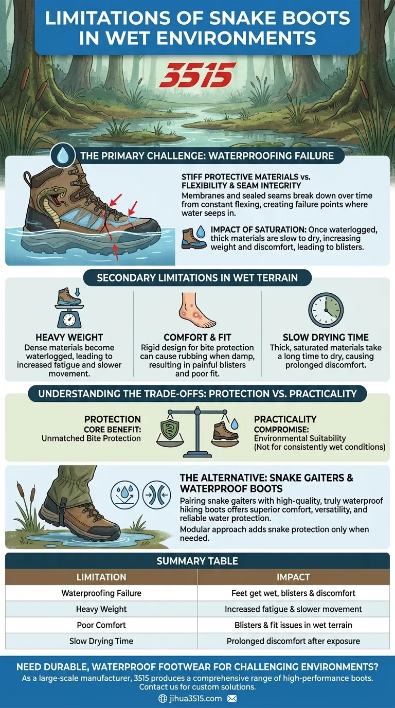 Quelles sont les limites des bottes anti-serpent dans les environnements humides ? Évitez les fuites et l'inconfort Guide Visuel