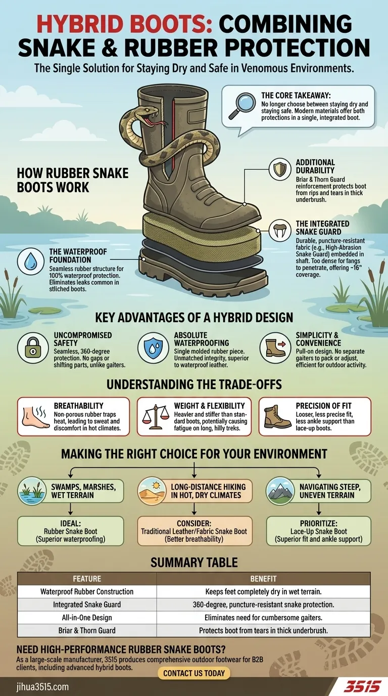 Existe-t-il des bottes hybrides qui combinent les avantages des bottes de serpent et des bottes en caoutchouc ? Restez au sec et protégé Guide Visuel