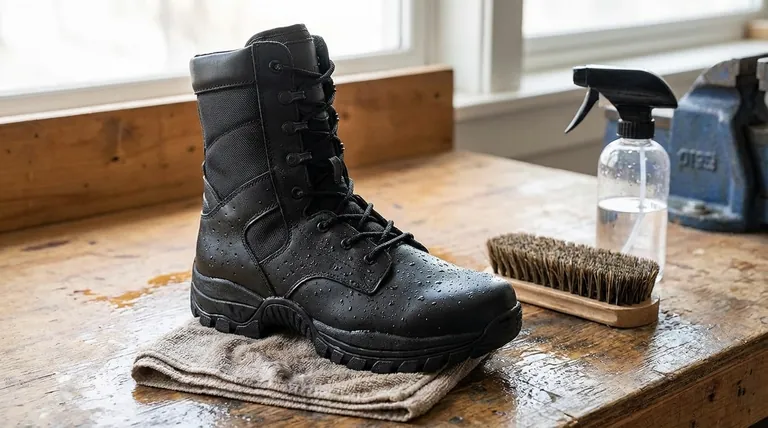 Quelle est la meilleure condition pour les bottes avant d'appliquer un traitement imperméabilisant ? Propres et humides est le secret.