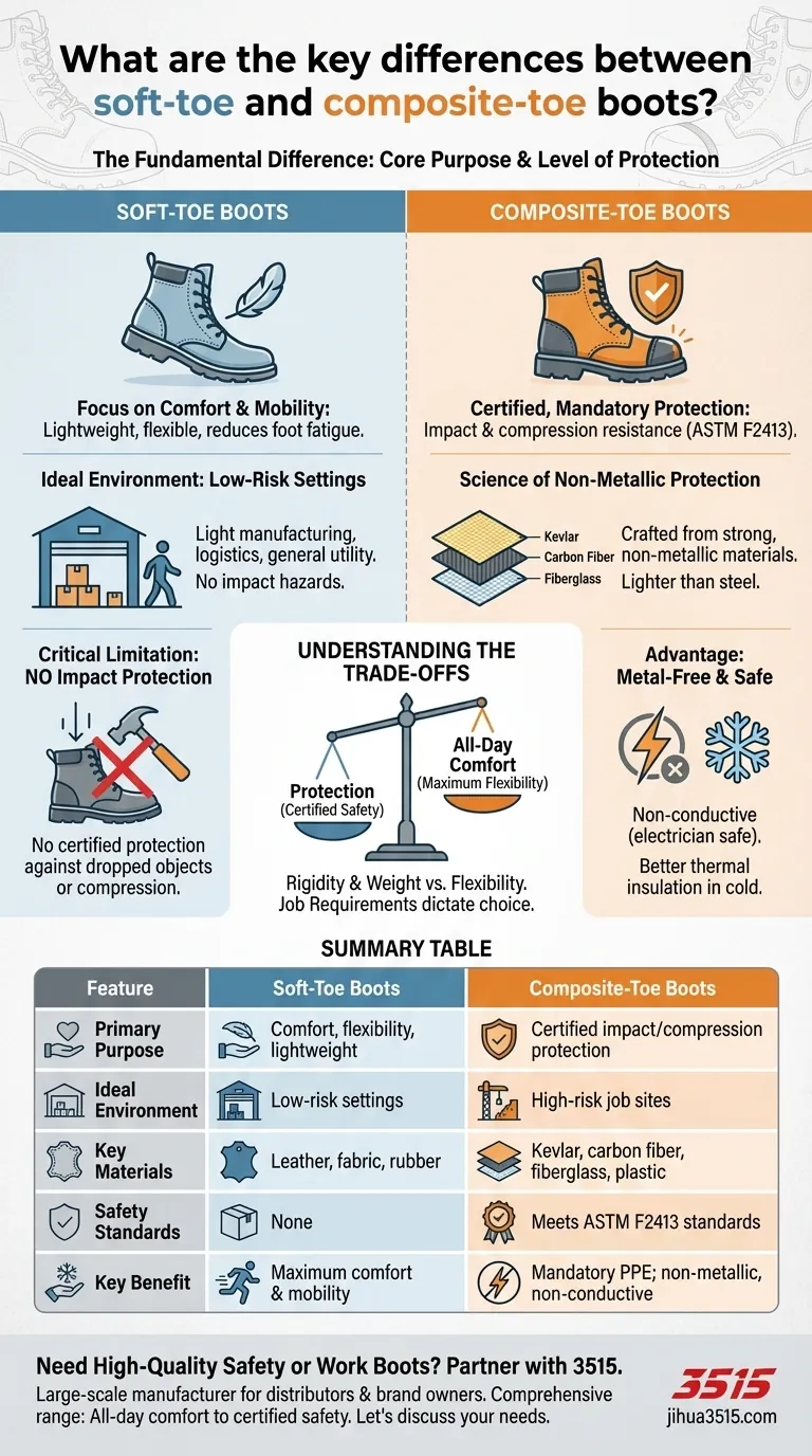 Quelles sont les principales différences entre les bottes à embout souple et les bottes à embout composite ? Choisissez la protection adaptée à votre travail Guide Visuel