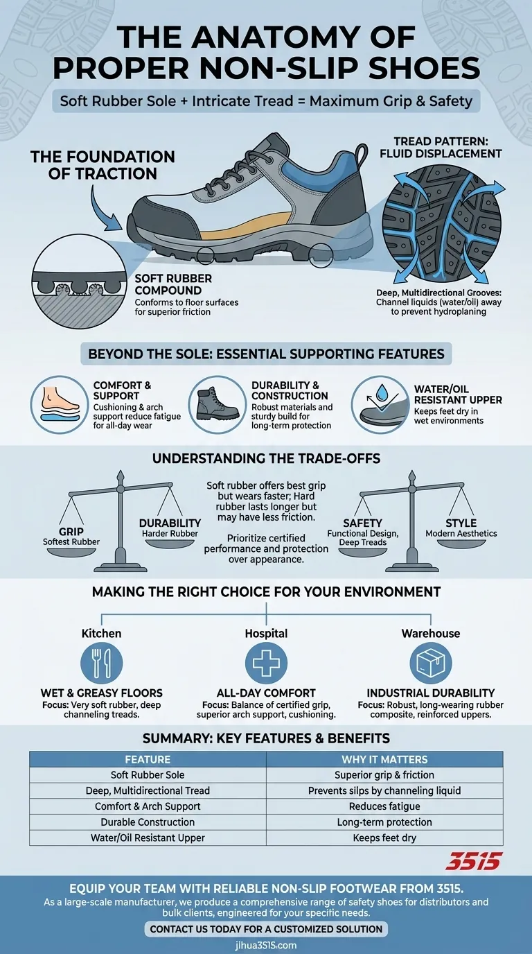 ¿Qué características tienen los zapatos antideslizantes adecuados? Maximice la seguridad y la comodidad para su fuerza laboral Guía Visual